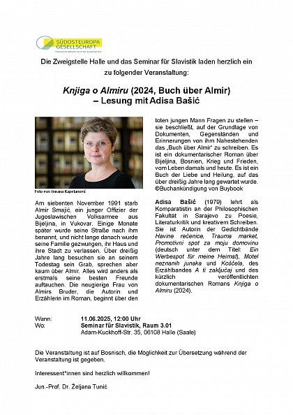 Flyer Lesung Adisa Bašić